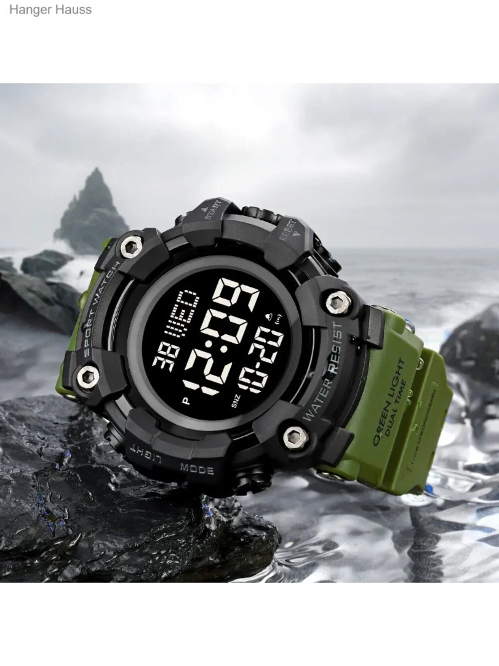 Men's Sport Watch Digital Stopwatch Countdown Waterproof 50m LED